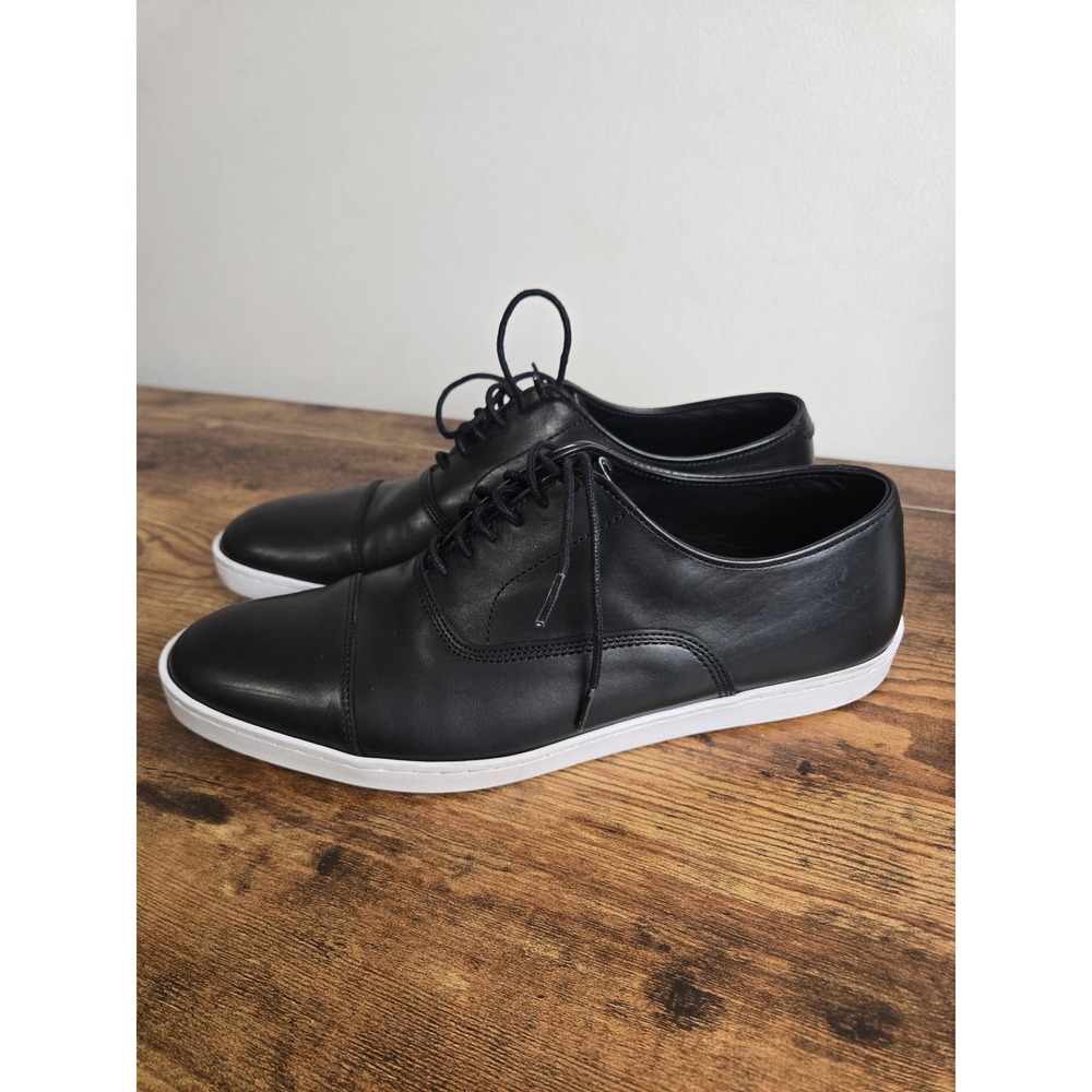 Allen Edmonds Cooper Cap Toe Leather Sneakers Black White 3860 9 B 80595